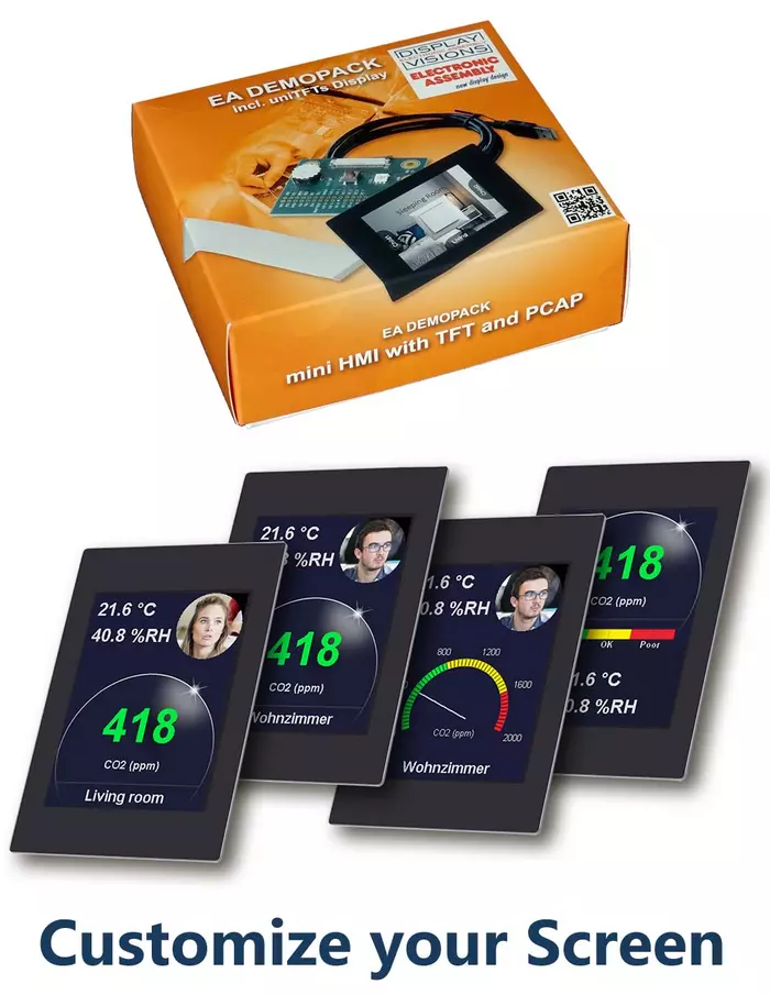 DEMOPACK-CLIMA Luftgüte Überwachung CO2, Temperatur, Feuchte mit TFT IPS Display DEMOPACK-CLIMA Luftgüte Überwachung CO2, Temperatur, Feuchte mit TFT IPS Display