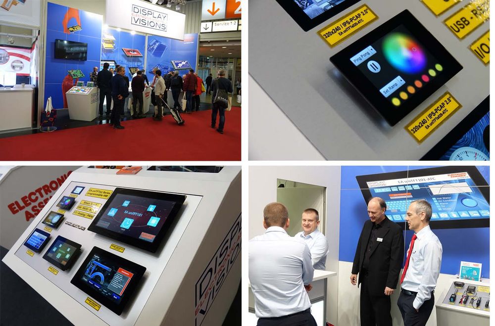 embedded world Stand mit Displays ELECTRONIC ASSEMBLY