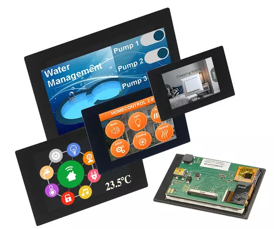 Smart Touch HMI mit TFT Display und PCAP, WYSIWYG Grafikeditor, IPS Technologie zum Steuern und Regeln Smart Touch HMI mit TFT Display und PCAP, WYSIWYG Grafikeditor, IPS Technologie zum Steuern und Regeln