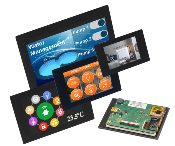 HMI zum Einbau mit USB, RS-232, SPI, I2C-Bus