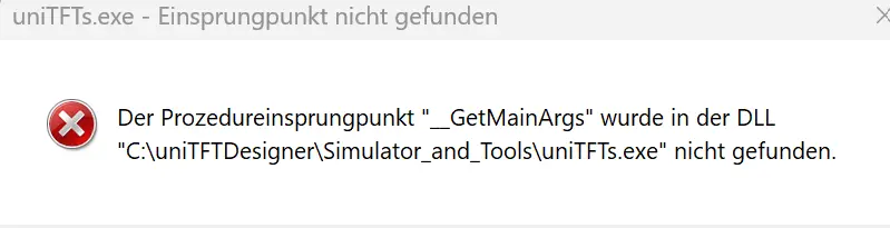 uniTFT- und HMI-Simulator starten nicht mehr