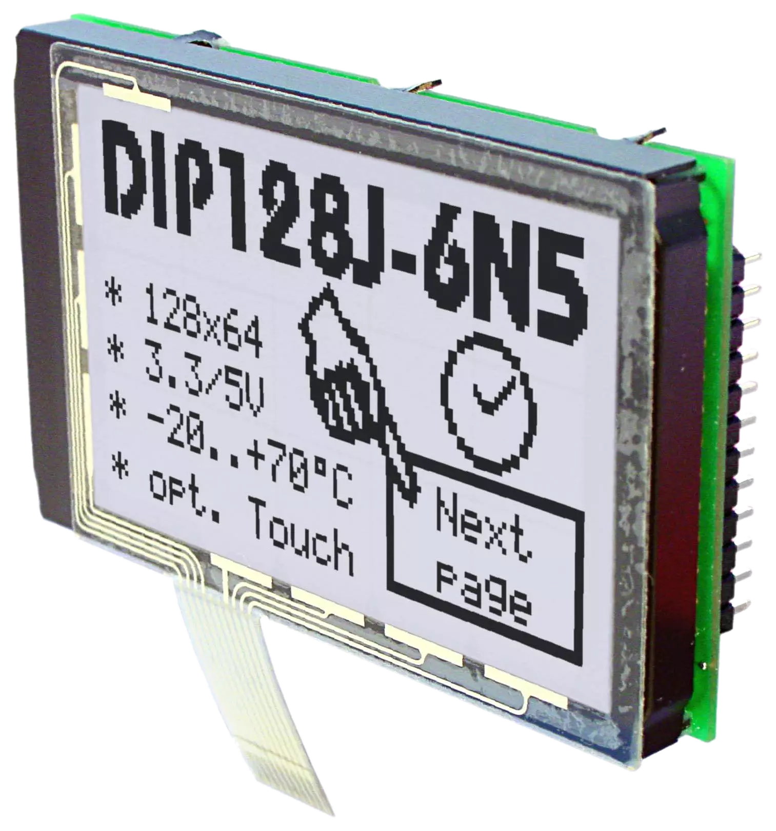 Oled Displays in Chip on Board (COB) TEchnik, hier EA DIP128 als Grafikdisplay mit 128x64 Pixeln Oled Displays in Chip on Board (COB) TEchnik, hier EA DIP128 als Grafikdisplay mit 128x64 Pixeln