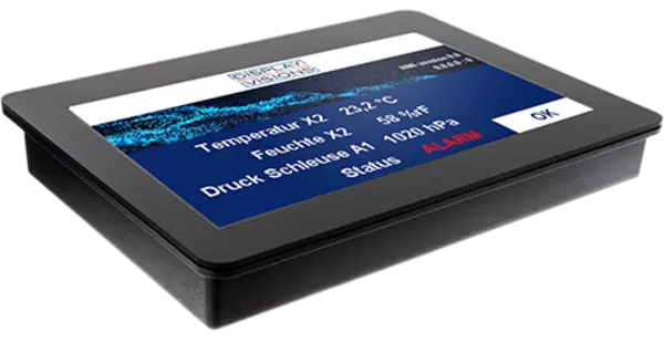 HMI Displays für Modbus RTU/TCP LAN, WiFi, RS485 - Wandmontage oder Frontplatte HMI Displays für Modbus RTU/TCP LAN, WiFi, RS485 - Wandmontage oder Frontplatte