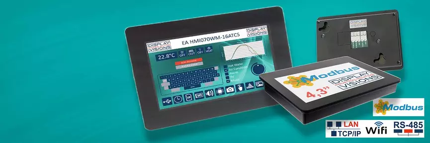 Modbus HMI Anzeige mit Touch und Gehäuse