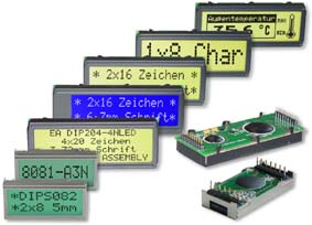 LCD Display Module monochrome für Text und Grafik, für die Industrie, Automotive und Medizintechnik auch geeignet