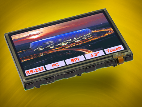 eDIPTFT43-A TFT Display mit RS-232, erweiterbar auf RS-485