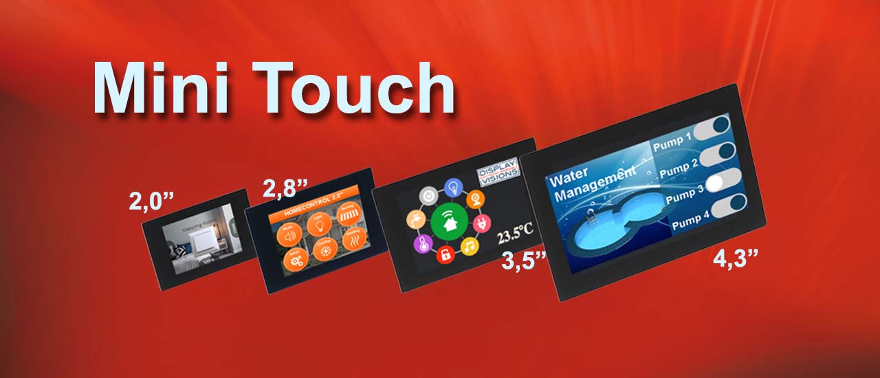 Moderne TFT-Displays, hier kaufen mit oder ohne Intelligenz und Touchpanel einfacher Einbau, wasserdicht