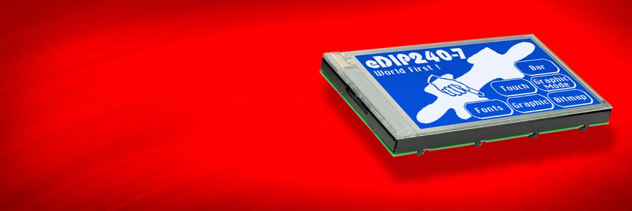 Intelligente Grafikdisplays mit SPI, RS-232 und I²C sowie Touchpanel zum Einbau