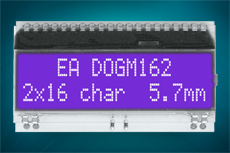 EA DOGM162B-A + EA LED55x31-W