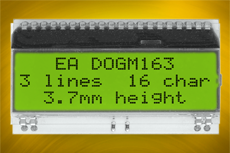 EA DOGM162L-A ohne Beleuchtung