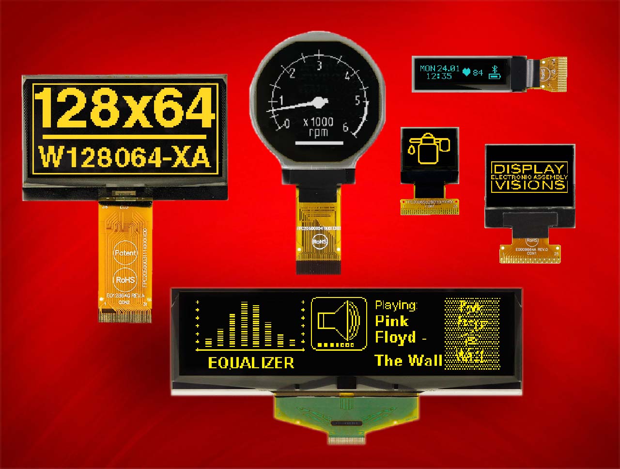 Kleine OLED Grafikdisplays mit Flexkabel